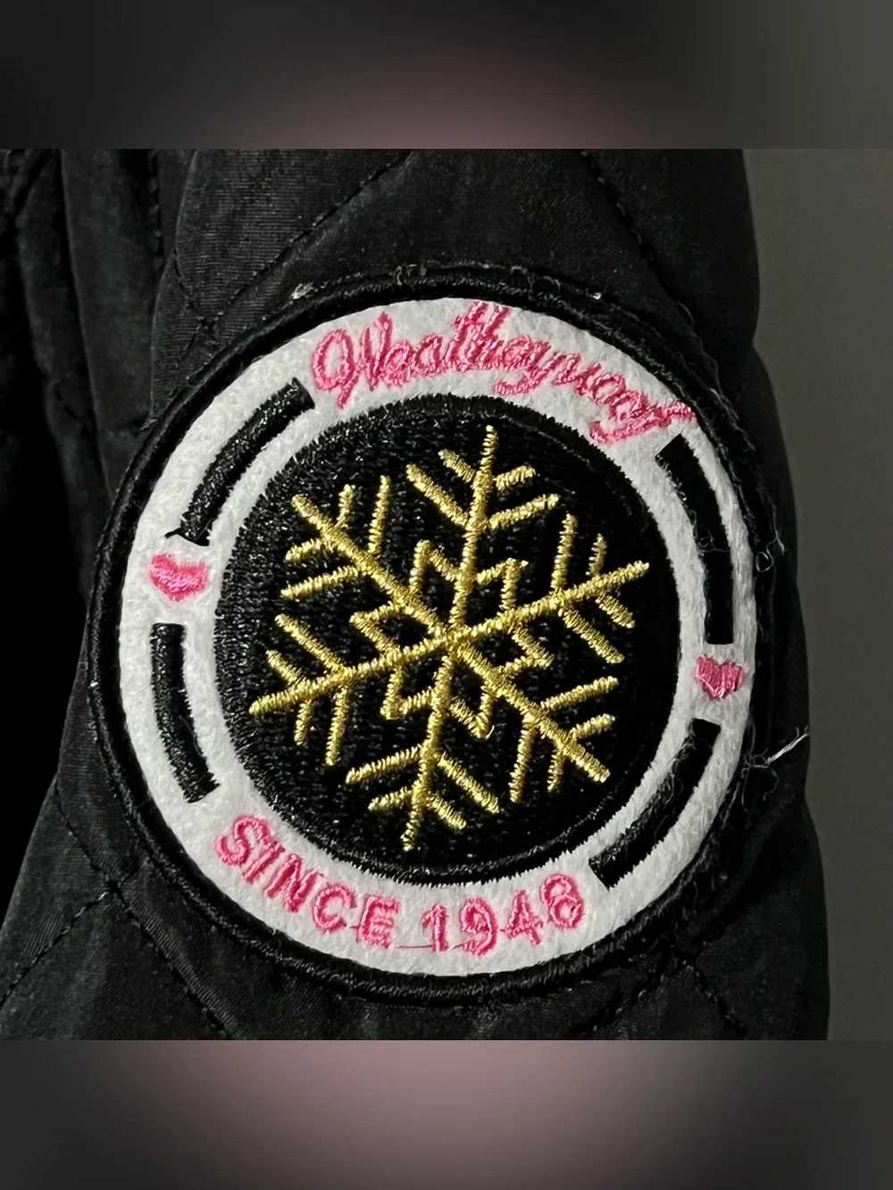 Weatherproof Girl’s L 14/16 Black Quilted Hooded Jacket Floral Lined Pockets